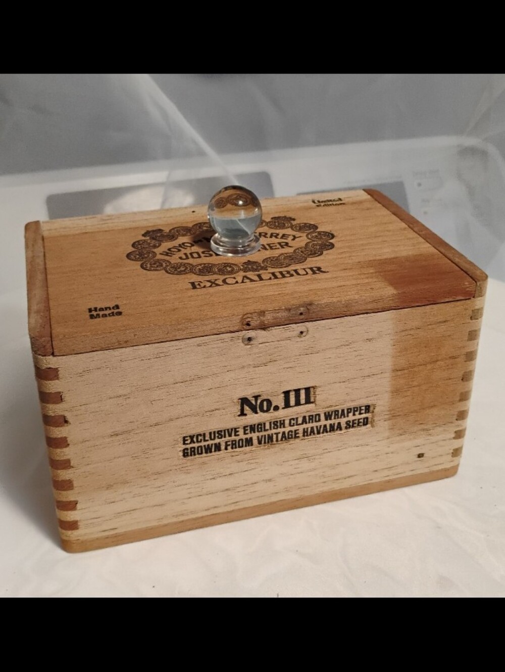 Vintage Hoyo de Monterrey Excalibur No. III Upcycled Trinket Box Handmade Box.